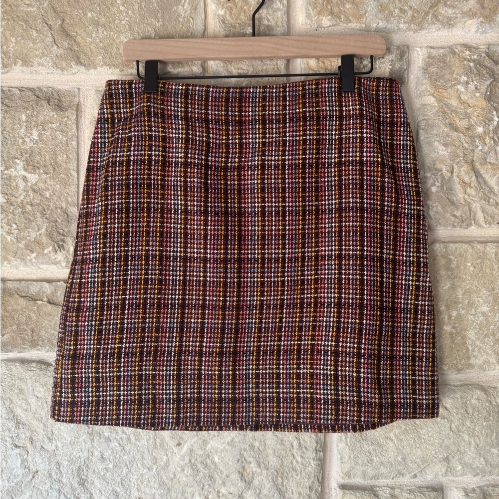 LOFT Red Brown Mini Pencil Skirt for Casual Wear